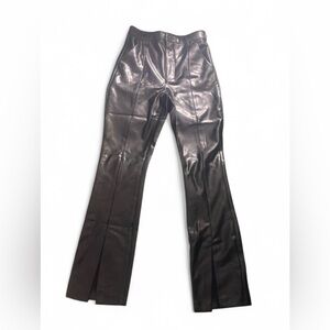 Abercrombie & Fitch Ultra High- Rise Black Faux Leather Pants